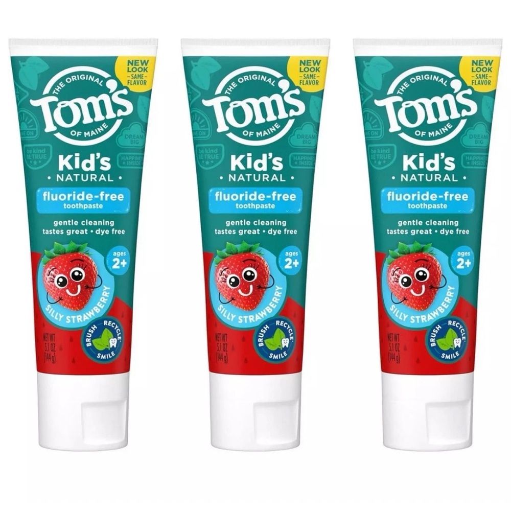 Tom's Of Maine Kids Toothpaste Natural Fluoride Free Silly Strawberry 3 pack - Picture 1 of 8